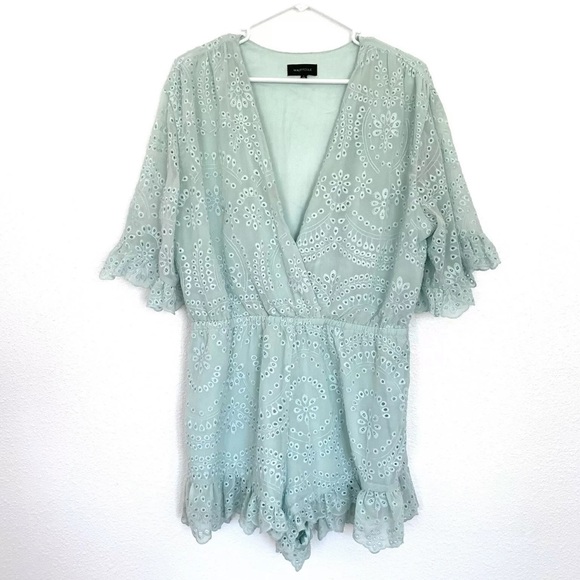 Majorelle Mint Green Eyelet Havana Romper - Picture 6 of 10
